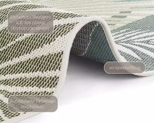 Hanse Home Vai Indoor and Outdoor Woven Rug, Green, W: 80 cm, L: 150 cm – 2