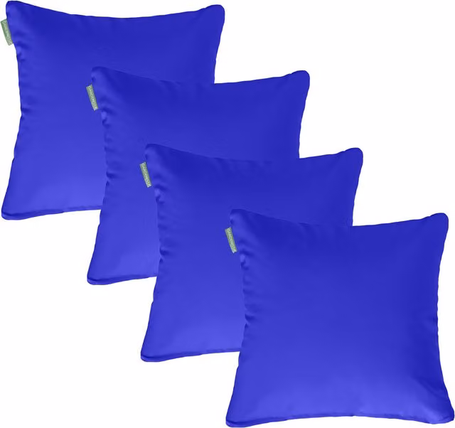 Gardenista Blue Plain Square Outdoor Scatter Cushions, Set of 4