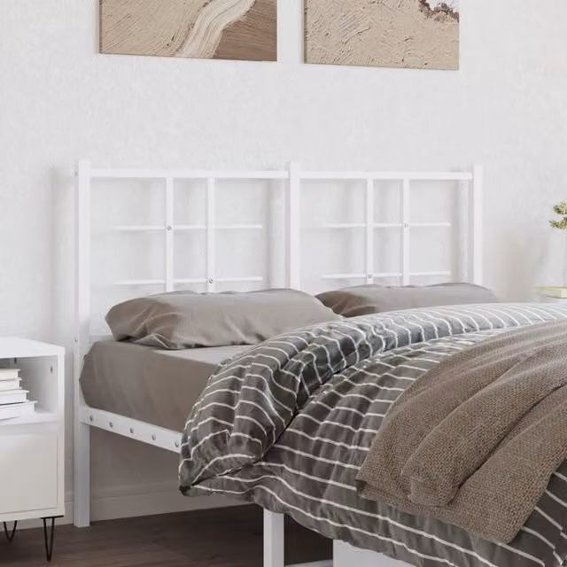Berkfield Home Classic Metal Headboard in White, Width: 120 cm – 1