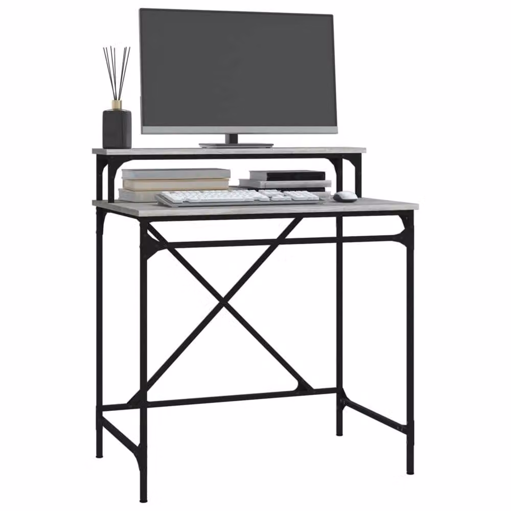 Berkfield Computer Desk in Grey Sonoma, W/D/H: 80 x 50 x 90 cm – 3