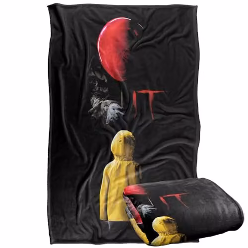 Warner Bros. IT 2017 Red Balloon Super Soft Fleece Throw Blanket, Multicolour