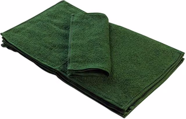ARTG Dark Green Cotton Terrycloth Guest Towel with Border – 1
