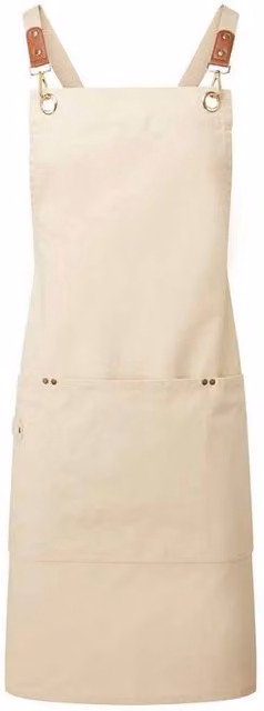 Premier Cross Back Bib Apron in Beige