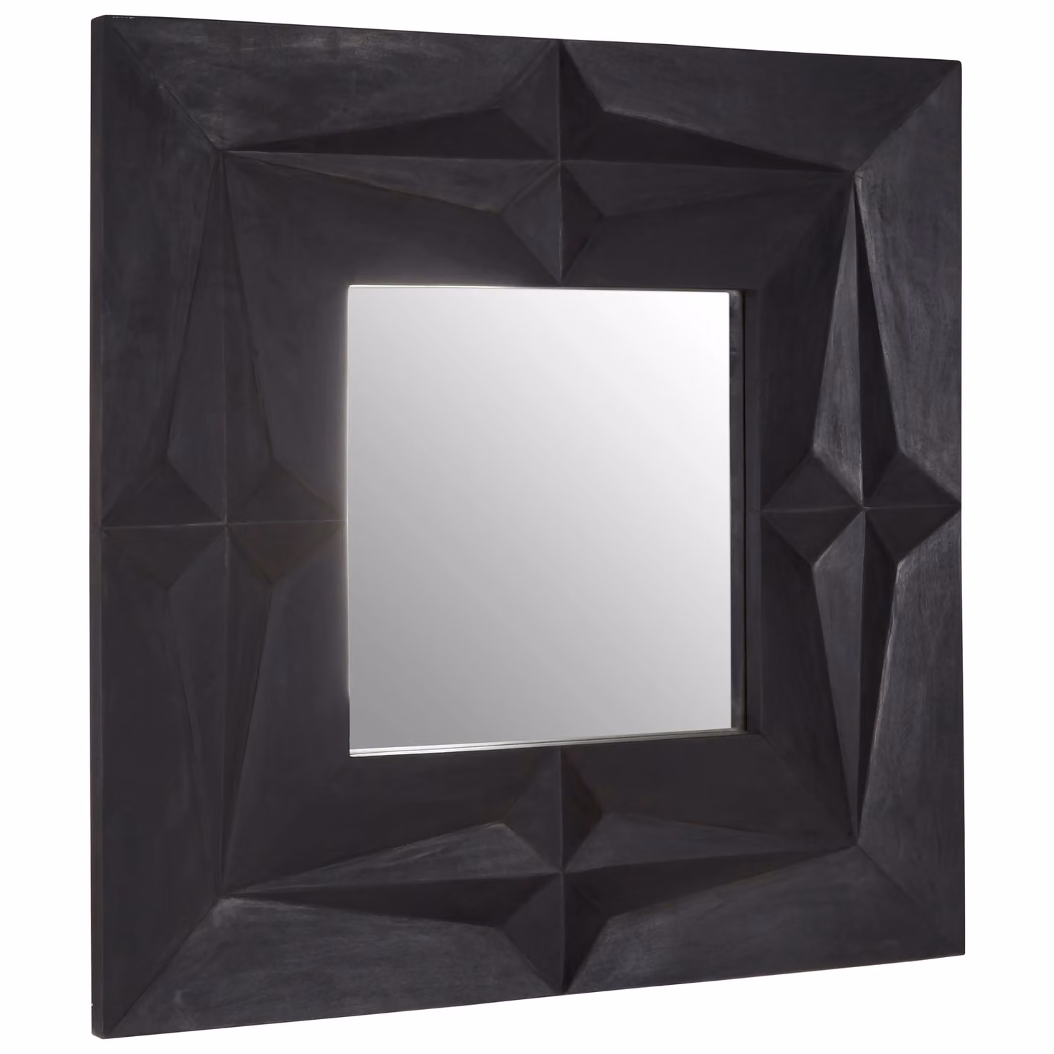 Orsina Square Art Deco Wall Mirror with Geometric Design in Gold, Black and Brown – 2