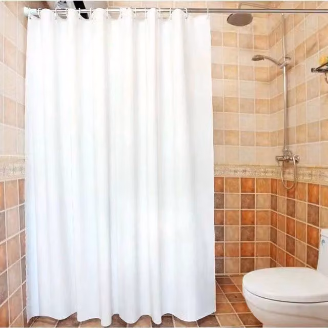 SPETLEK Waterproof and Mould-Resistant Polyester Shower Curtain in White