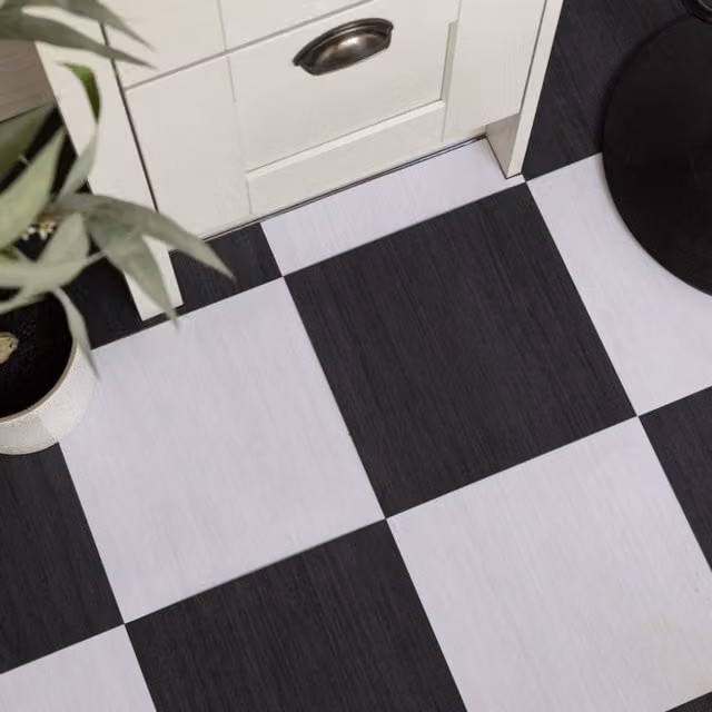 Floor Pops Lawrence Classic Self-adhesive Vinyl Floor Tiles - Black