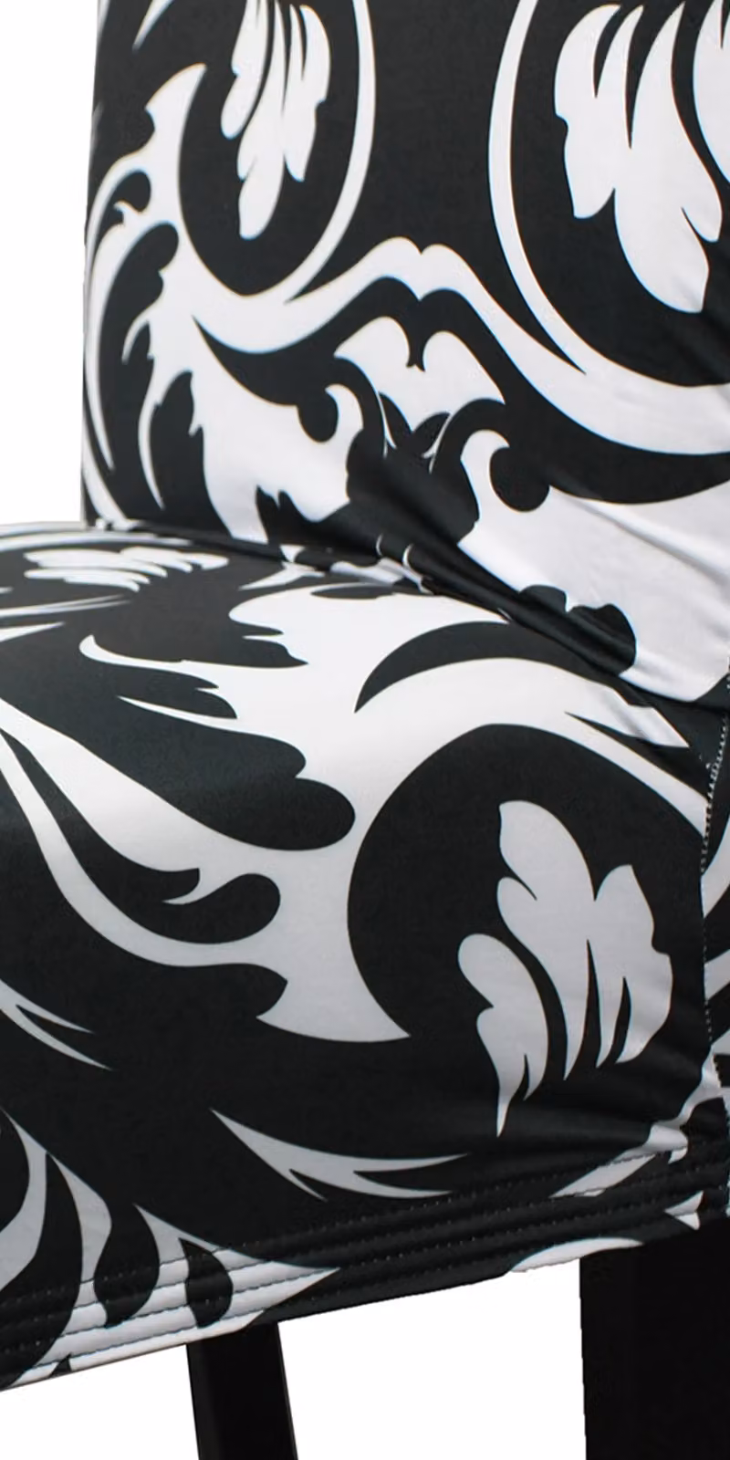 Neel Blue Abstract Zebra Dining Chair Cover in Black and Blue, Stretch Spandex Slipcover – 3