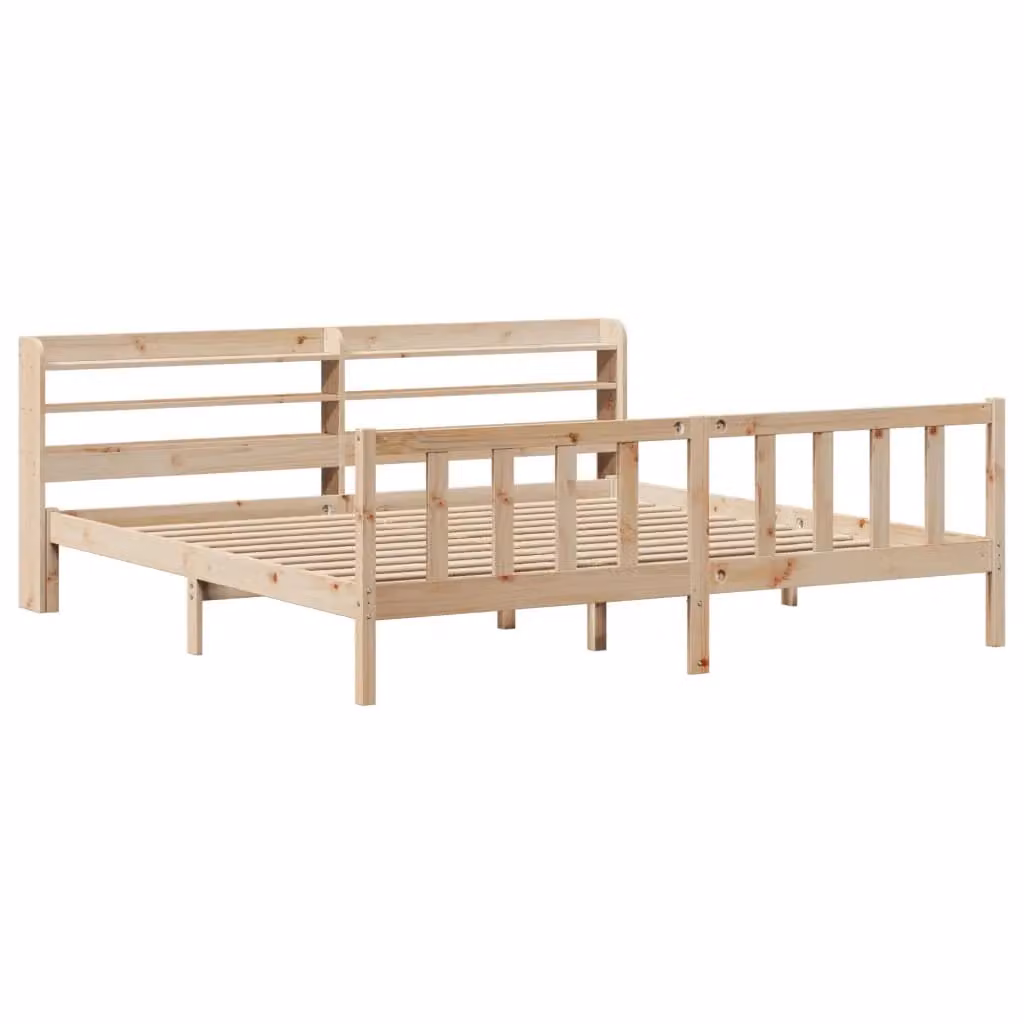 Berkfield Home Super King Bed Frame in Brown Solid Pine Wood W/D/H: 180 x 200 cm – 2