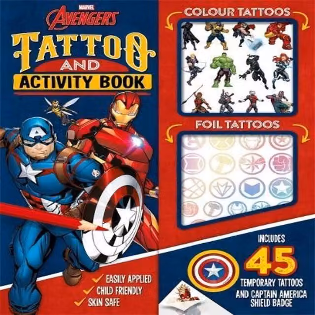 Marvel Avengers Tattoo and Activity Book Paperback by Marvel Entertainment International Ltd, Multicolour