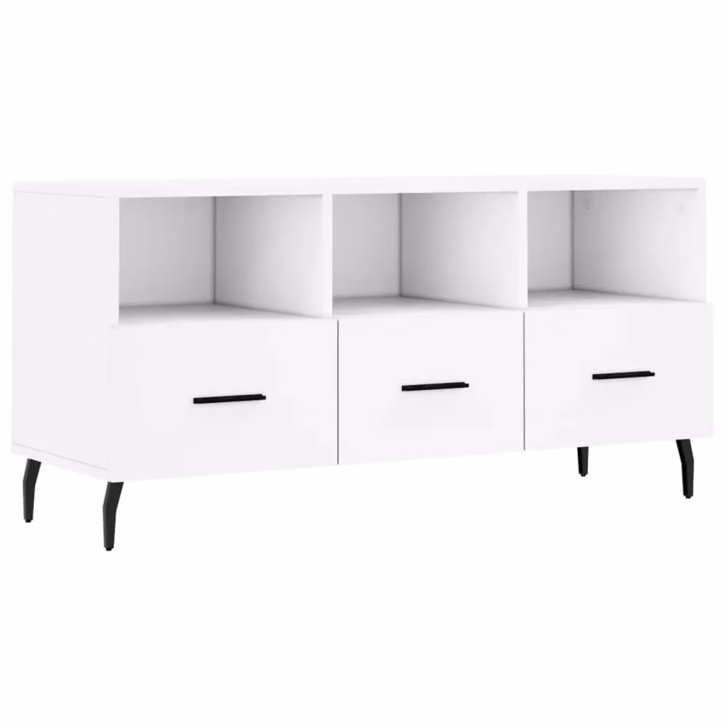 Berkfield Home White TV Cabinet in Engineered Wood W/D/H: 102 x 36 x 50 cm – 2