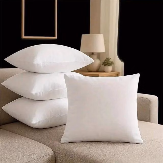 NESTLUNE Extra Deep Square Cushion Pad Insert, White, W/D/H: 45 x 45 x 45 cm