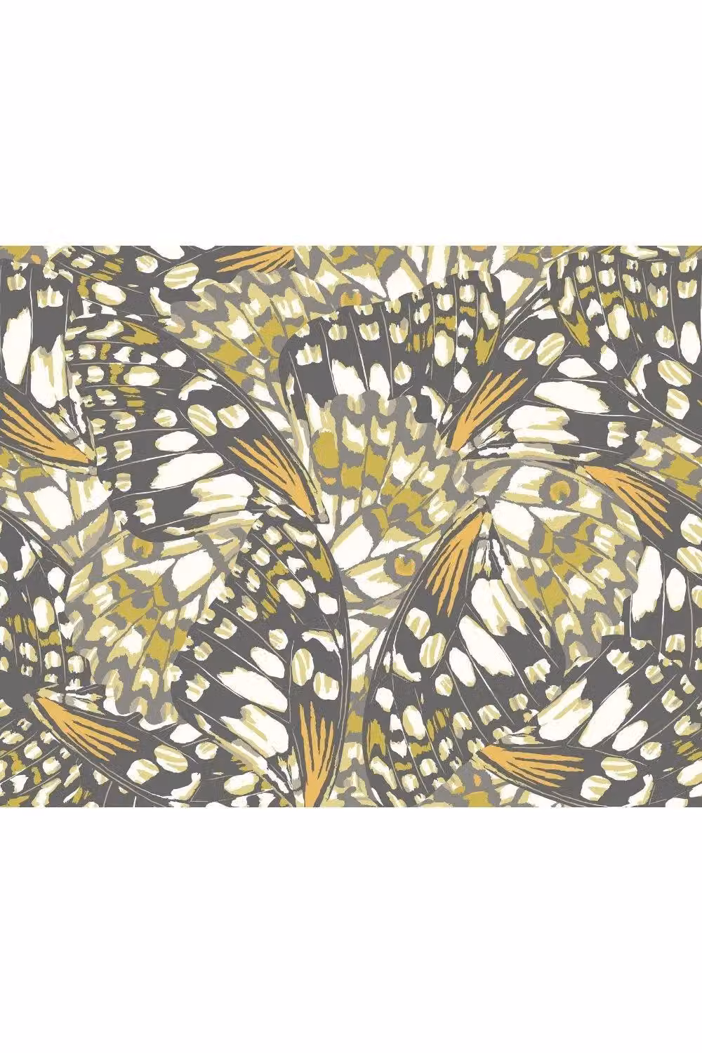 Origin Murals Butterfly Wings Abstract Wall Mural in Dark Olive and Multicolour, W: 350 cm x H: 280 cm – 2