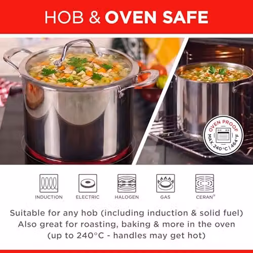 Kuhn Rikon Silver Stainless Steel Casserole Pot, 12L, Diameter: 28 cm – 5