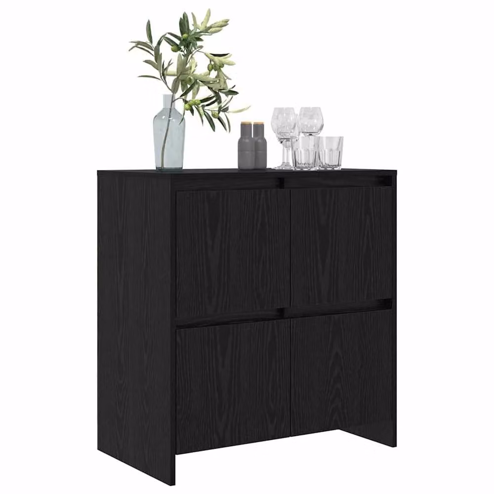 Berkfield Home Black Oak Sideboard with Door, W/D/H: 70 x 41 x 75 cm – 3
