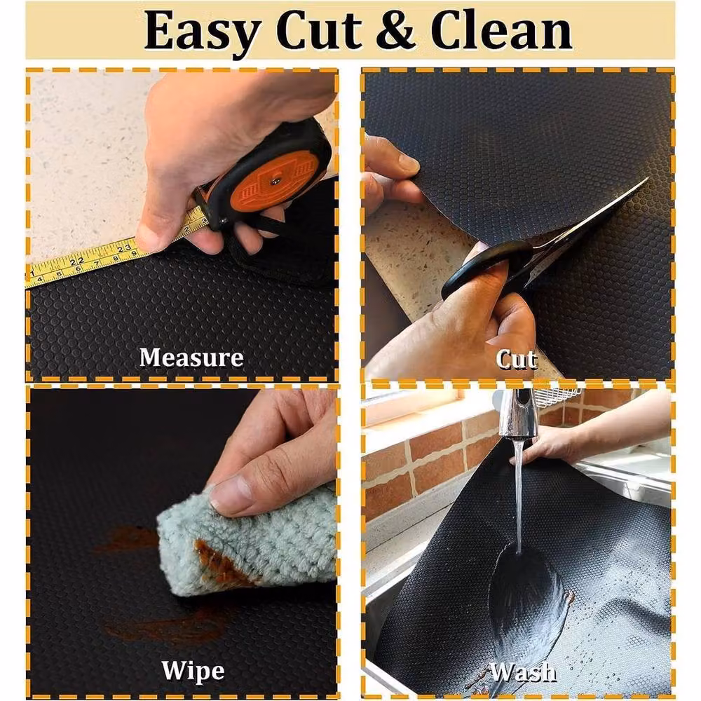 EONLION Black Non Slip Grip Mat Roll Matting, 100 x 100 cm – 4