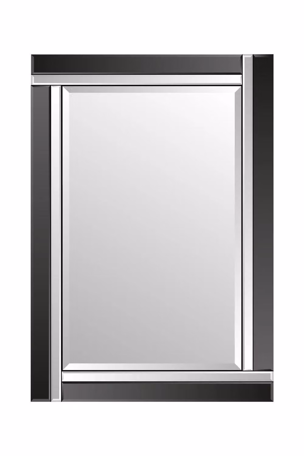 MirrorOutlet Modern Black Rectangular Glass Wall Mirror W: 70 cm, H: 100 cm, D: 2 cm – 9