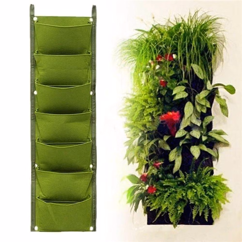 Kelvenix Green Hanging Vertical Grow Bag Planter for Herb, Vegetable and Ornamental Gardens, 100g – 4