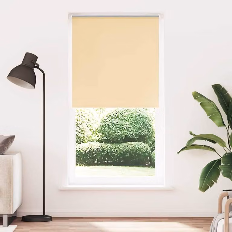 Berkfield Home Blackout Roller Blind in Beige Polyester, W: 105 cm, H: 210 cm