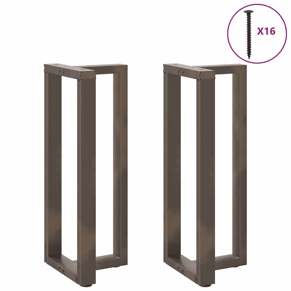 Berkfield T-Shaped Bar Table Legs, 2 Piece Set, Black Matt Steel, W: 50 cm, D: 35 cm, H: 100-101 cm – 2