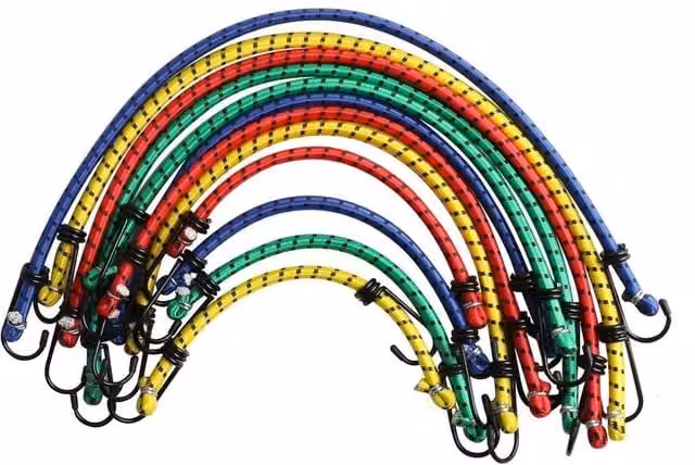 SPETLEK 6-Piece Heavy Duty Bungee Cords with Hooks in Mixed Colours, 100 cm – 1