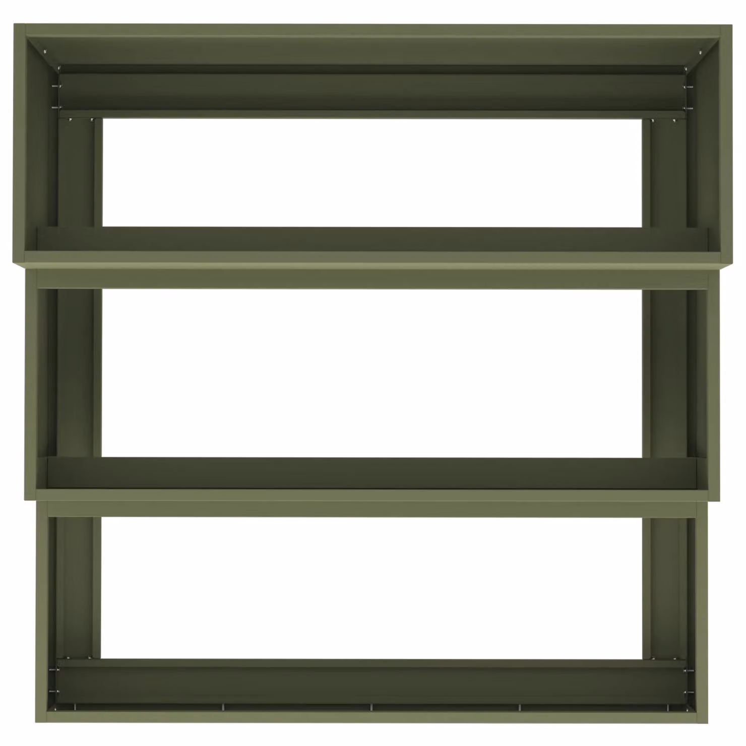 Berkfield Home 3-Tier Steel Garden Planter Tub in Green, W/D/H: 90 x 90 x 35 cm – 3