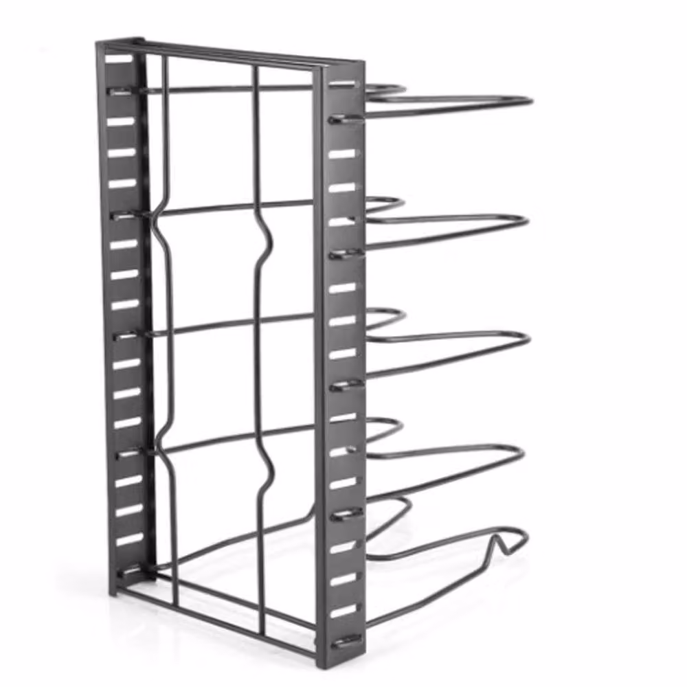 Garden Sanctuary 8-Tier Adjustable Metal Pan and Lid Organiser Rack in Black – 2