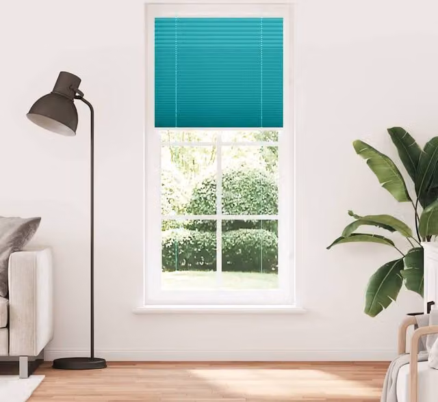 Berkfield Home Single Pleat Petrol Green Polyester Blind, W: 90 cm, H: 200 cm