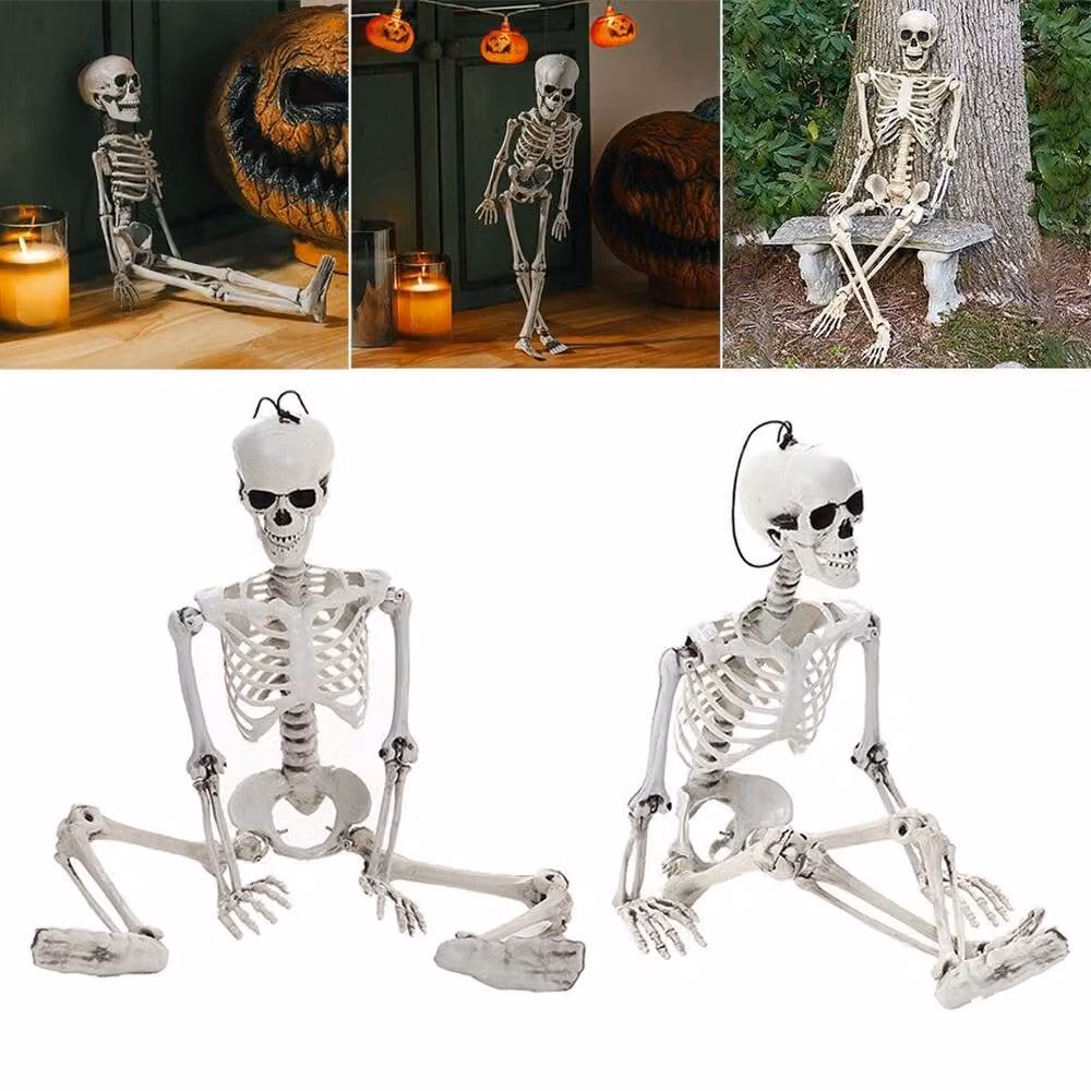 NESTLUNE Realistic White Full Body Human Skeleton Halloween Prop, Height: 157 cm – 3