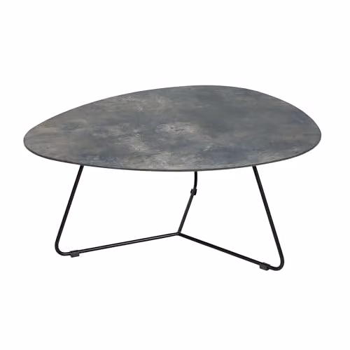 Statement Furniture Bergen Modern Nesting Coffee Table Set in Grey and Black with Oval Tops, W: 86 cm, D: 75 cm, H: 37 cm – 3