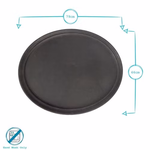 Argon Tableware Black Oval Non-Slip Serving Tray – 3