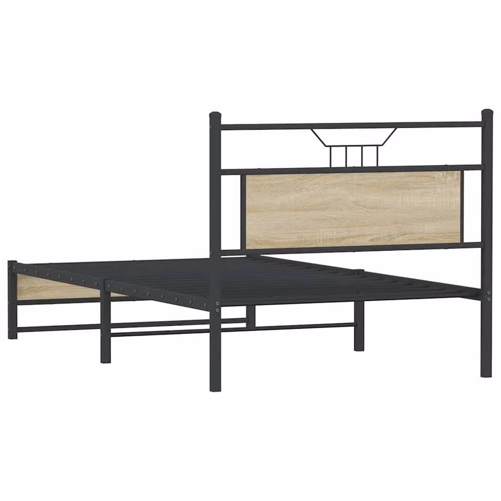 Berkfield Home Sonoma Oak Bed Frame in Brown, W/D/H: 107 x 203 cm – 4