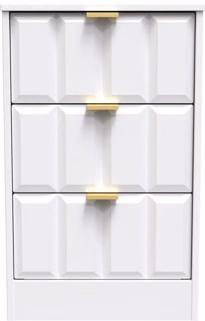 Ready Assembled 2 U Seattle 3 Drawer Bedside Cabinet in White