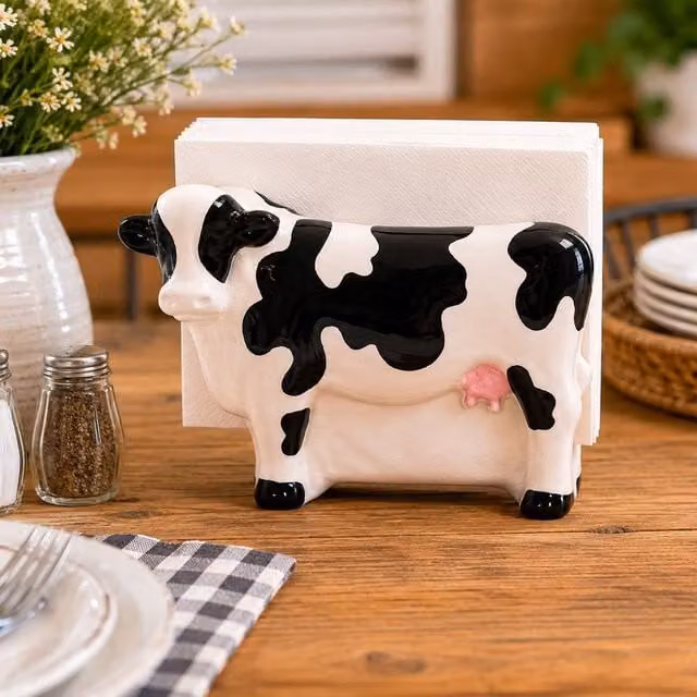 Widdop and Co Ceramic Napkin Holder in White and Black