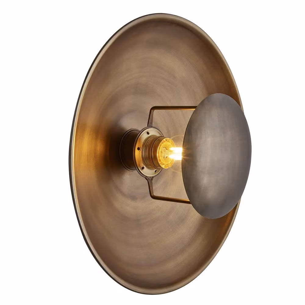 Industville Boston Round Metal Diffuser Wall Light in Gold/Brass – 3