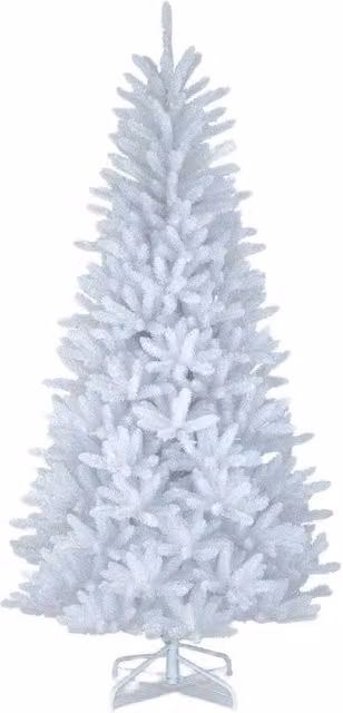House of Home White Artificial Christmas Tree with Metal Stand, H 150 cm x W 70 cm