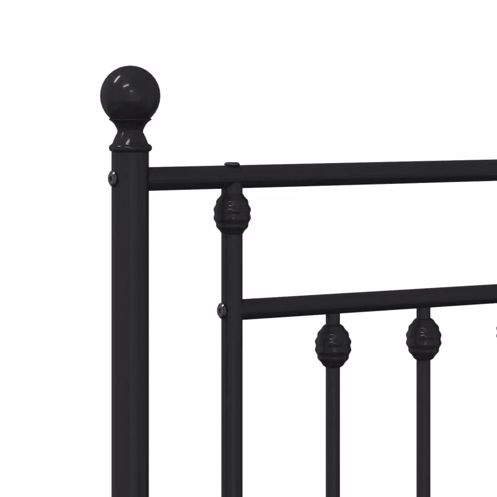 Berkfield Home Classic Metal Headboard in Black, Width: 150 cm – 4