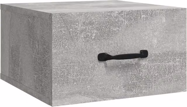 Berkfield Home Wall-mounted Bedside Cabinet in Concrete Grey, W/D/H: 35 x 35 x 20 cm
