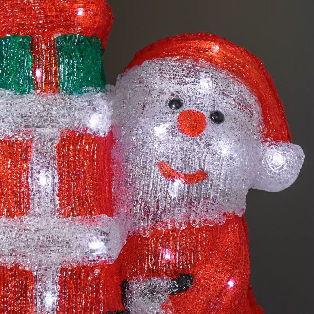 Samuel Alexander Light Up Acrylic Santa with 3 Gifts and 40 White LEDs, Height: 41 cm – 3