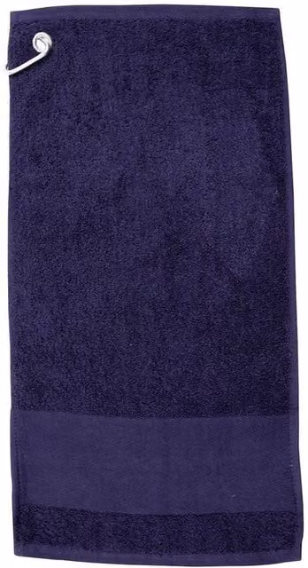 Towel City Navy Blue Cotton Terry Hand Towel with Hanging Loop