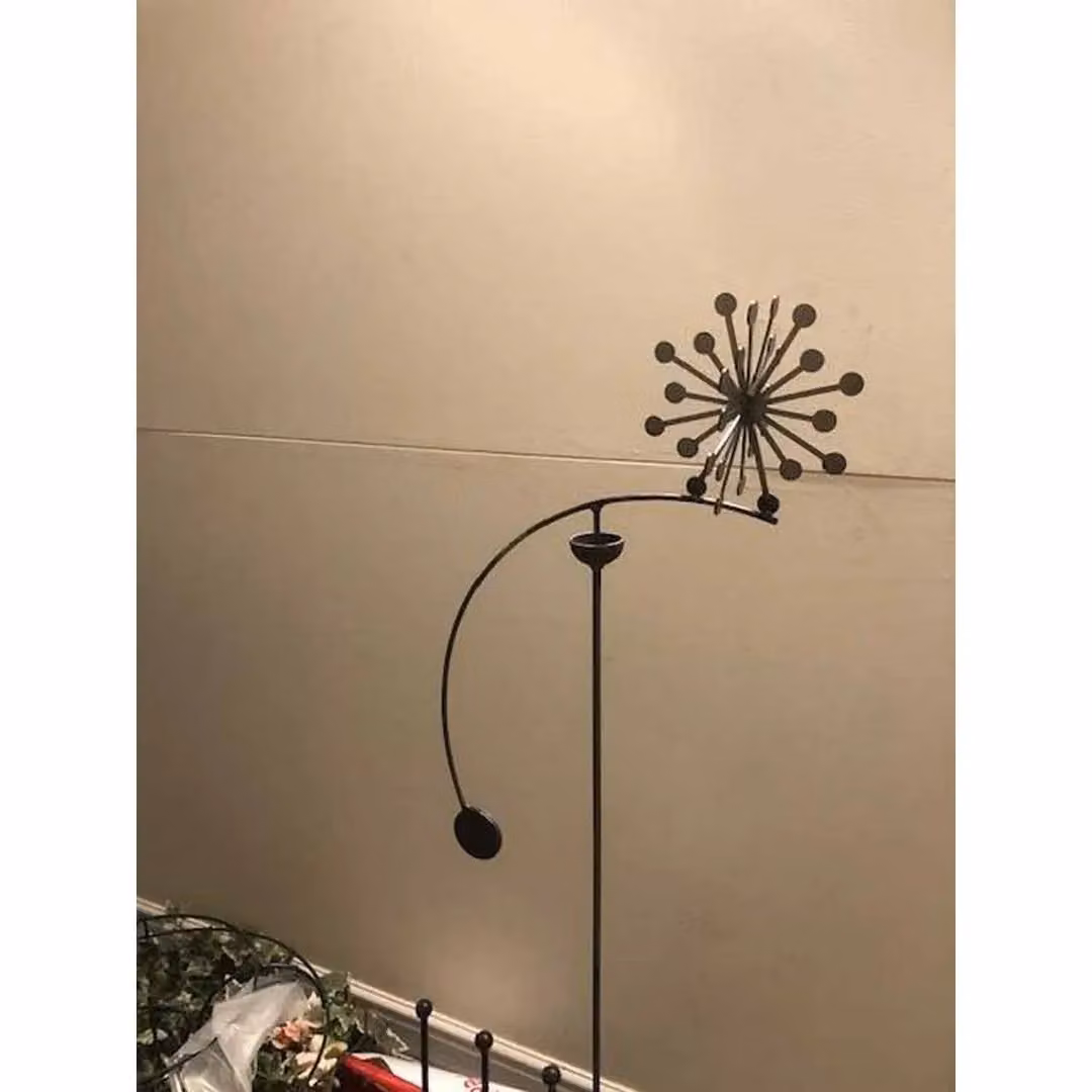 Poppyforge Allium Wind Rocker Single Steel Garden Ornament in Brown, L66 x W54 x H148.5 cm – 2