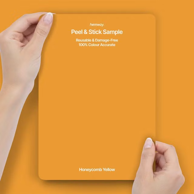 Hemway Interior Paint Sample Peel and Stick Swatch in Honeycomb Yellow