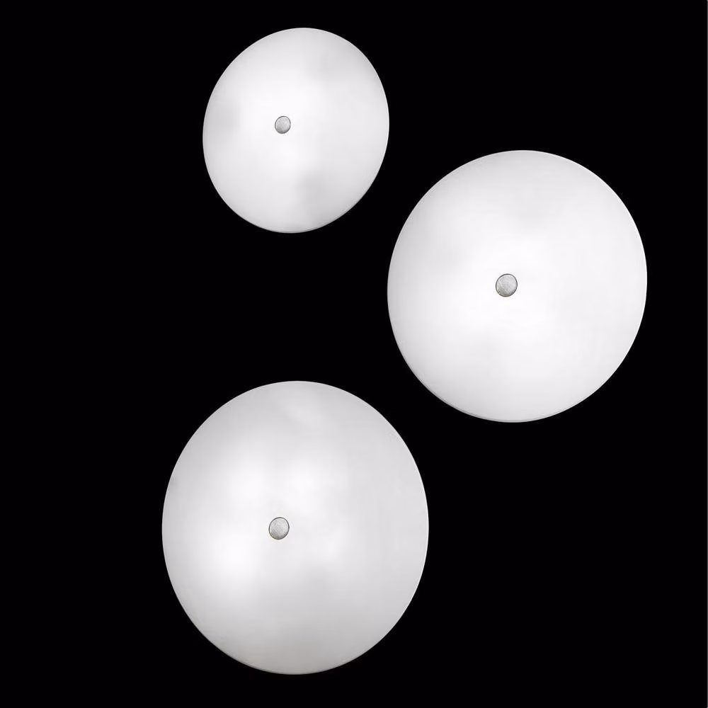 Netlighting Centro Designer Glass Flush Ceiling Light in Grey with Matt Nickel Finish, 3x E27 – 2