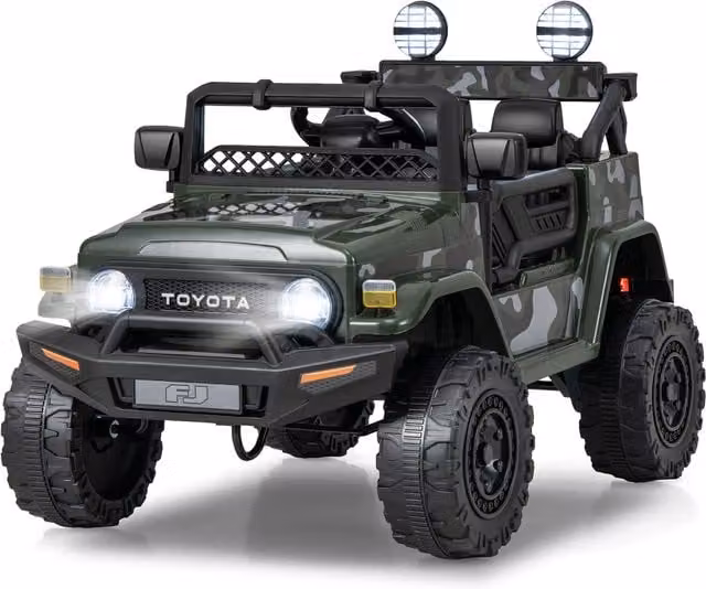 Costway Kids Electric Ride On Toy Truck in Green with Rechargeable Battery and Brake