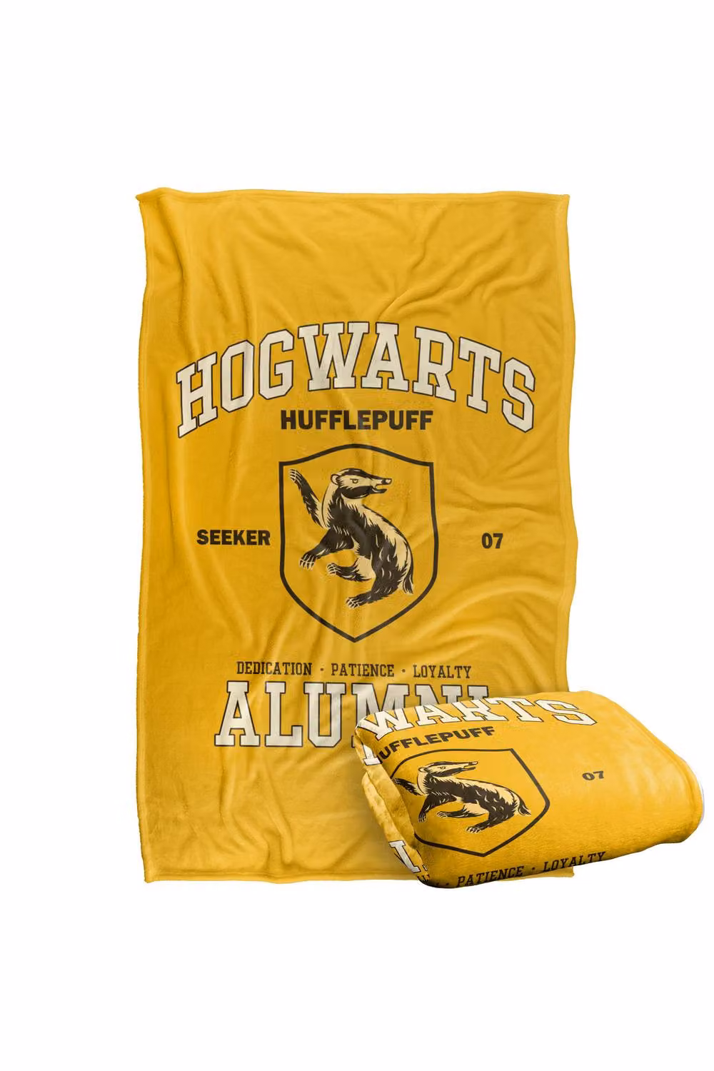 Warner Bros. Harry Potter Hogwarts Hufflepuff Alumni Super Soft Silky Touch Throw, Large, Yellow/Multicolour – 2