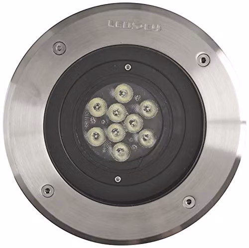 Leds C4 Recessed GEA Round Garden Ground Light in Silver and White with Philips 9W LED Bulbs Included – 2