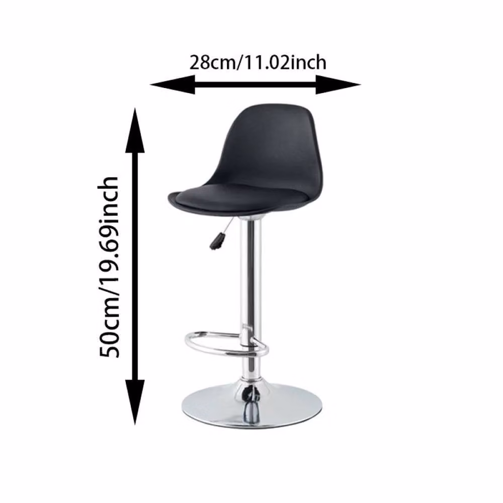 NESTLUNE Set of 2 Black Adjustable Height Swivel Bar Stools – 2