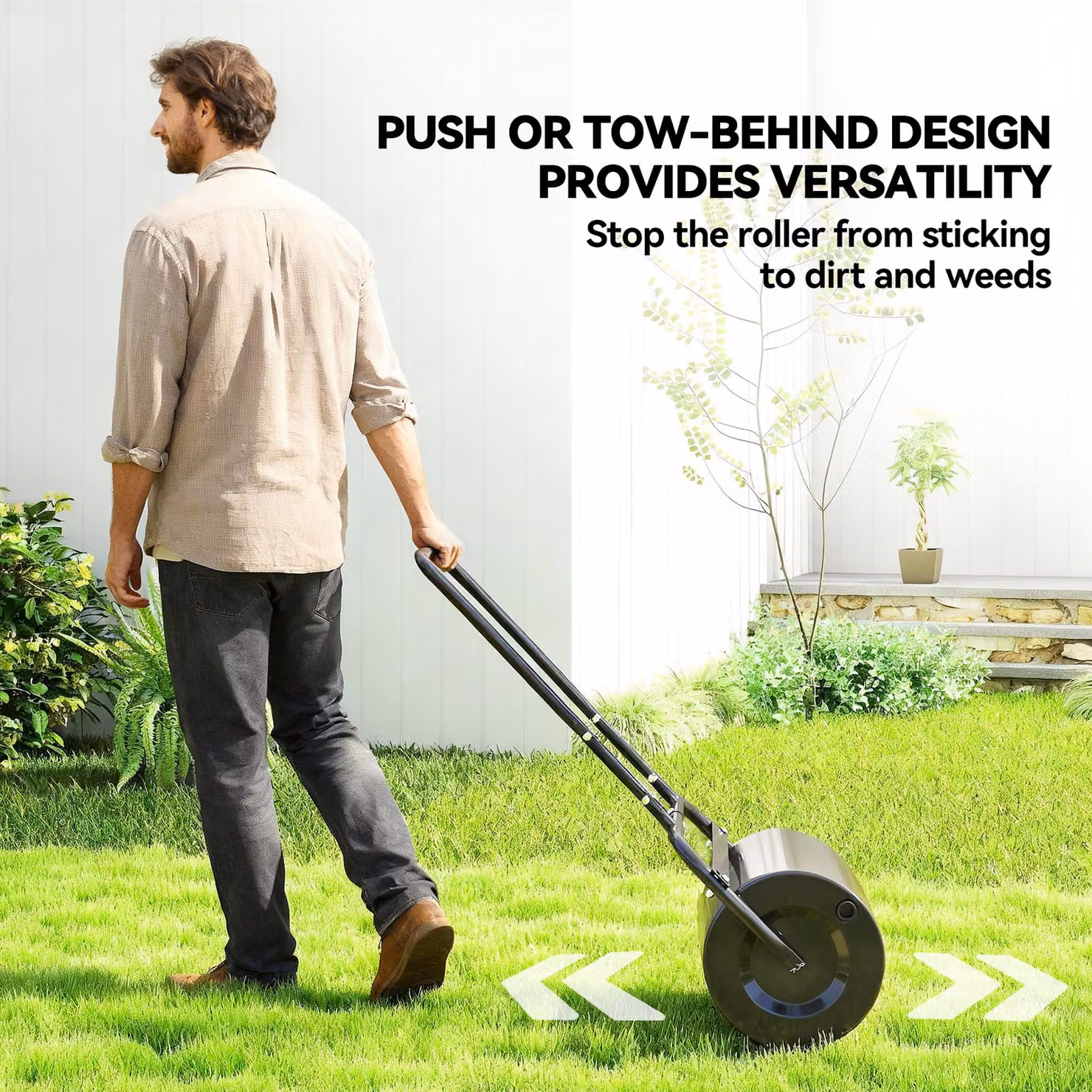 Outsunny Black Steel Fillable Cylinder Lawn Roller, 38L – 5