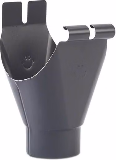 Galeco Steel Gutter Running Outlet, 120mm, Graphite Grey