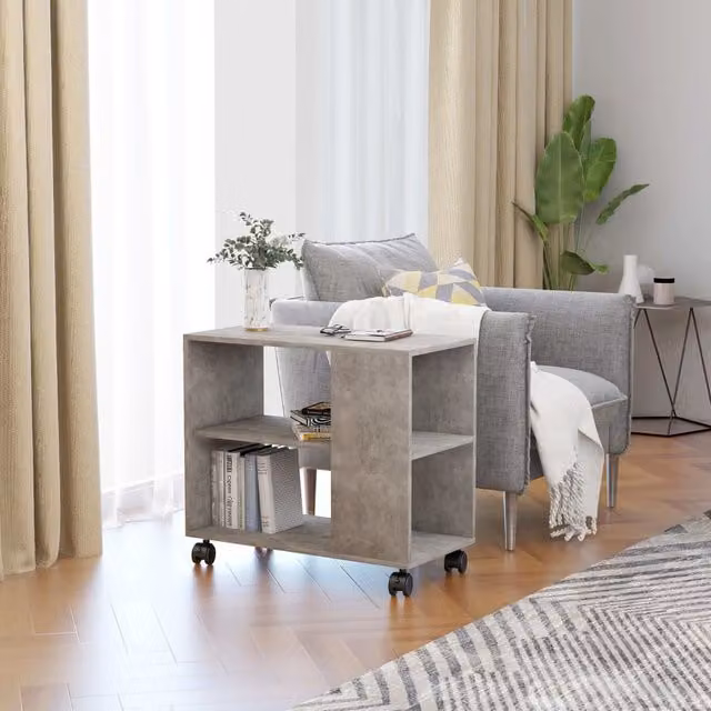 Berkfield Home Industrial Grey Side Table, W/D/H: 70 x 35 x 55 cm – 1