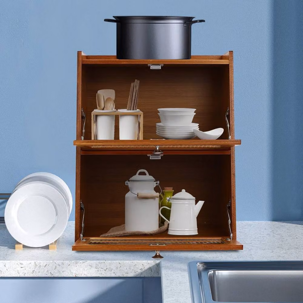 Kelvenix Modern Mini Desktop Kitchen Storage Cabinet in Brown – 5